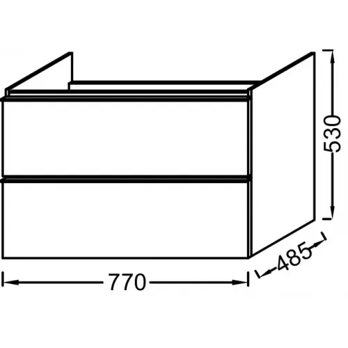 Модуль под раковину Odeon Up 77х48,5х53 см, 2 ящика, светло-коричневый глянцевый EB895-G80 Jacob Delafon