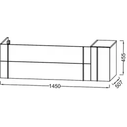 Модуль под раковину Nouvelle Vague 145х50,8х45,2 см, белый блестящий EB3038-N18 Jacob Delafon