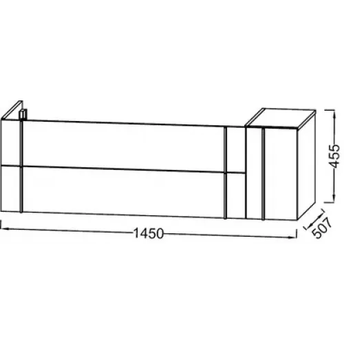 Модуль под раковину Nouvelle Vague 145х50,8х45,2 см, белый блестящий EB3038-N18 Jacob Delafon