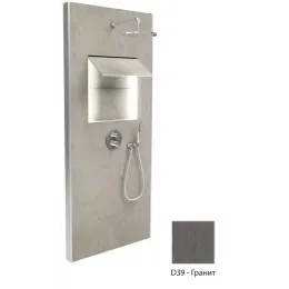 Душевой сет со стеновой панелью Ecrin 100х233,5 см, темный гранит, круглая лейка, подсветка, термостат, верхний душ, с лейкой E803031-D39 Jacob Delafon