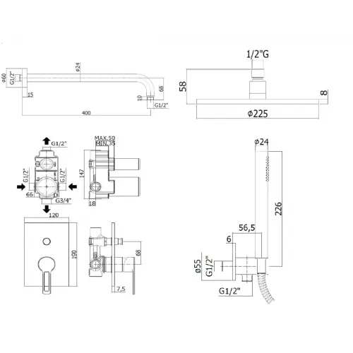 Комплект для душа Paffoni Ringo KITRIN015RBO