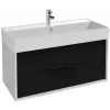 Модуль под раковину Vivienne 99,9х46х45,2 см, 2 ящика, корпус белый блестящийб фасад черный сатин EB1585-N18-S14 Jacob Delafon