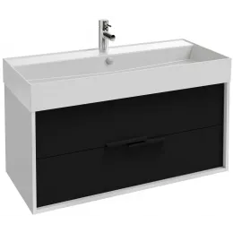 Модуль под раковину Vivienne 99,9х46х45,2 см, 2 ящика, корпус белый блестящийб фасад черный сатин EB1585-N18-S14 Jacob Delafon