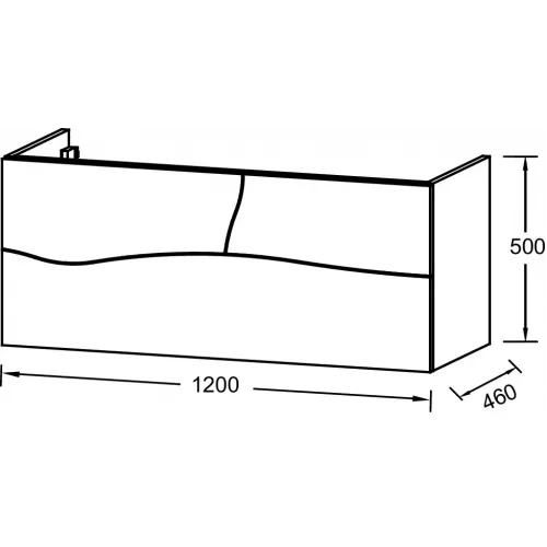 Модуль под раковину Sherwood 120х46х50 см, 3 ящика, натуральный дуб, система push-to-open EB1834RU-P6 Jacob Delafon