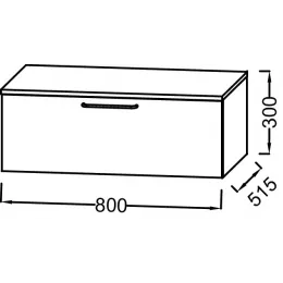 Тумба для ванной Odeon Rive Gauche 1 ящик, миндальный сатин, черная ручка, подвесной монтаж 80х51,5 см EB2538-R9-S51 Jacob Delafon