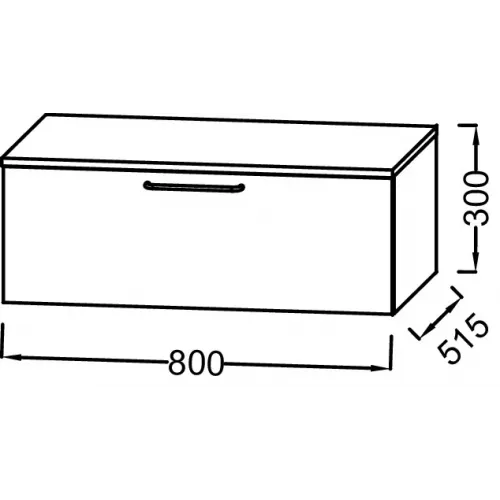 Тумба для ванной Odeon Rive Gauche 1 ящик, миндальный сатин, черная ручка, подвесной монтаж 80х51,5 см EB2538-R9-S51 Jacob Delafon