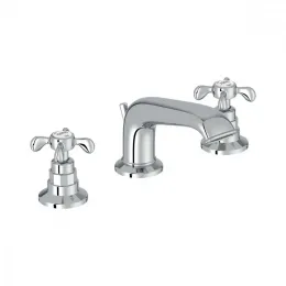 Смеситель для раковины на 3 отверстия Cleo вентильные ручки, с донным клапаном E24306-CP Jacob Delafon