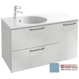 Модуль под раковину Odeon Rive Gauche 100х50,8х56,8 см, 2 ящика + 1 дверца, аквамарин сатин, ручка - черный EB2544-R9-S50 Jacob Delafon