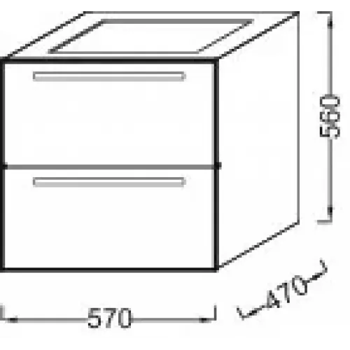 Модуль под раковину Struktura 57х47х56 см, серый антрацит, 2 выдвижных ящика EB1276-N14 Jacob Delafon