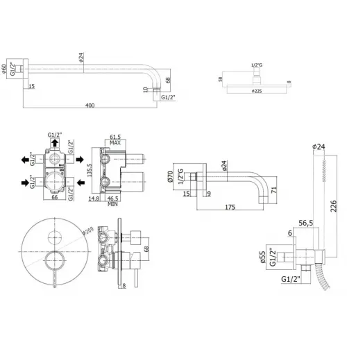 Комплект смесителей PAFFONI Light KITLIG019CR139