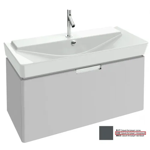 Модуль под раковину Reve 97,3х43,5х44,5 см, серый антрацит блестящий, 1 выдвижной ящик EB1132-442 Jacob Delafon