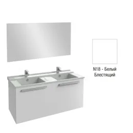 Комплект мебели для ванной Struktura 120 см, белый, 1 выдвижной ящик, с 2 отверстиями под смеситель, полотно, подвесной монтаж EB1085-NF+EXF112-00+EB1287-N18 Jacob Delafon