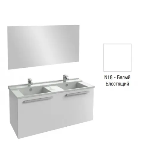 Комплект мебели для ванной Struktura 120 см, белый, 1 выдвижной ящик, с 2 отверстиями под смеситель, полотно, подвесной монтаж EB1085-NF+EXF112-00+EB1287-N18 Jacob Delafon