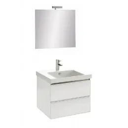 Комплект мебели для ванной Odeon Up 60 см, белый блестящий, без подстветки, 2 ящика, с подсветкой, подвесной монтаж EB878-N18+E4778-00+EB1080-NF Jacob Delafon