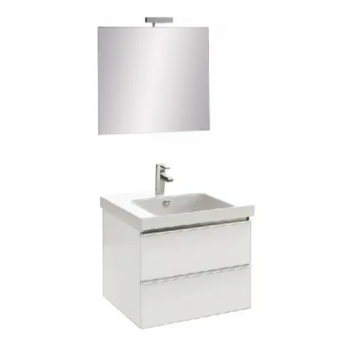 Комплект мебели для ванной Odeon Up 60 см, белый блестящий, без подстветки, 2 ящика, с подсветкой, подвесной монтаж EB878-N18+E4778-00+EB1080-NF Jacob Delafon