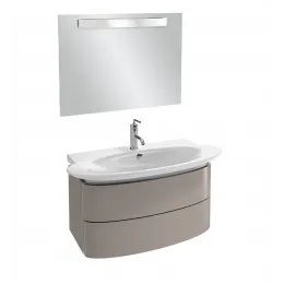 Комплект мебели для ванной Presqu'ile 100 см, цвет серый титан лак, подвесной монтаж, с подсветкой E4436-00+EB1104-N21+EB1109-NF Jacob Delafon