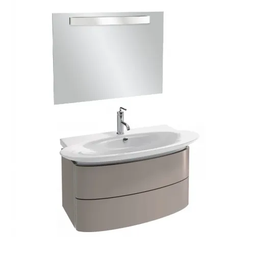 Комплект мебели для ванной Presqu'ile 100 см, цвет серый титан лак, подвесной монтаж, с подсветкой E4436-00+EB1104-N21+EB1109-NF Jacob Delafon