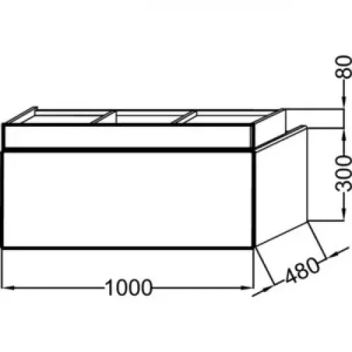 Модуль под раковину Terrace 100х48х38 см, 2 ящика, белый глянцевый, система push-to-open EB1187-G1C-G1C Jacob Delafon