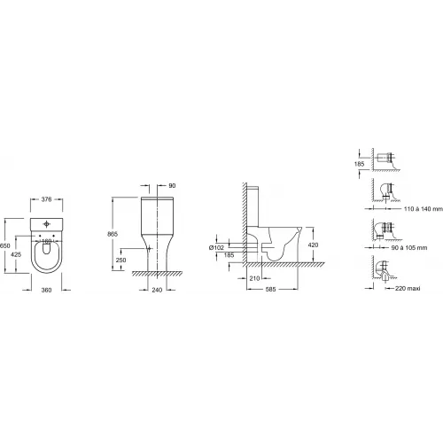 Бачок унитаза Aleo нижняя подводка ETAL212-0 Jacob Delafon