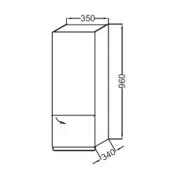 Шкаф Odeon Up 35х34х96 см, черное дерево, 2 полки, зеркальная дверца, ящик, шарниры справа, правый EB893D-E15 Jacob Delafon