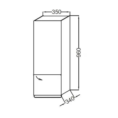 Шкаф Odeon Up 35х34х96 см, черное дерево, 2 полки, зеркальная дверца, ящик, шарниры справа, правый EB893D-E15 Jacob Delafon