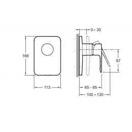 Лицевая часть встраиваемого смесителя July 1 функция E98702-CP Jacob Delafon