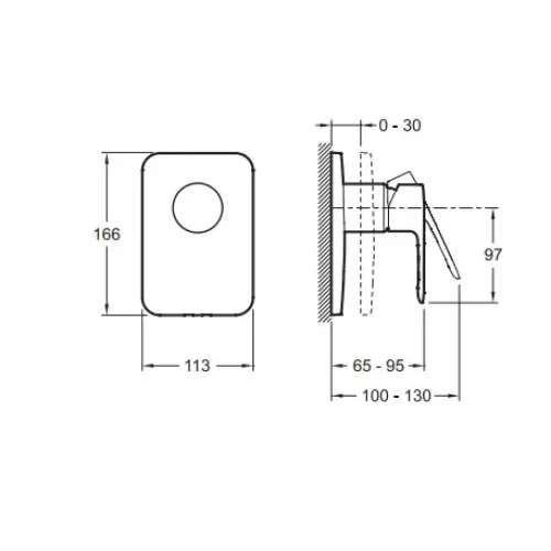 Лицевая часть встраиваемого смесителя July 1 функция E98702-CP Jacob Delafon
