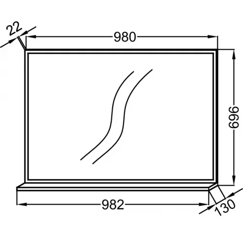 Зеркало Vivienne 98,2х69,6 см, арлингтонский дуб EB1598-E70 Jacob Delafon