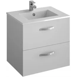 Модуль с раковиной Ola 61 см, подвесная, белый блестящий, с двумя ящиками, плавное закрывание , раковина-столешница, подвесной монтаж EXS112-00+EB390-J5 Jacob Delafon