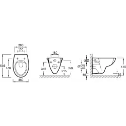 Комплект унитаза с инсталляцией Patio клавиша белая, с микролифтом, безободковый, быстросъемное, с кнопкой E5504-NF-M29 Jacob Delafon