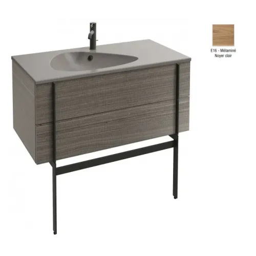 Модуль с раковиной Nouvelle Vague 100 см, цвет ореховое дерево, подвесной монтаж EXAQ112-Z-00+EB3032-E16 Jacob Delafon