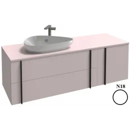 Модуль под раковину Nouvelle Vague 145х50,7х47,1 см, белый блестящий, 2 выдвижных ящика, 1 бутылочница справа EB3043RU-N18 Jacob Delafon