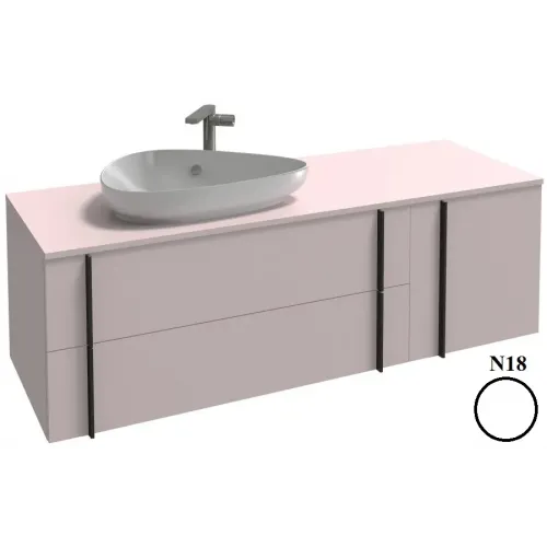 Модуль под раковину Nouvelle Vague 145х50,7х47,1 см, белый блестящий, 2 выдвижных ящика, 1 бутылочница справа EB3043RU-N18 Jacob Delafon