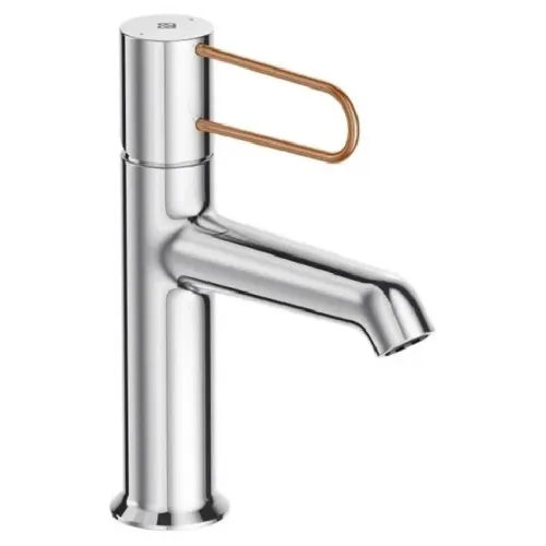 Смеситель для умывальника Odeon Rive Gauche ручка - медный, неповоротный излив, без донного клапана E21029-CPR-CP Jacob Delafon