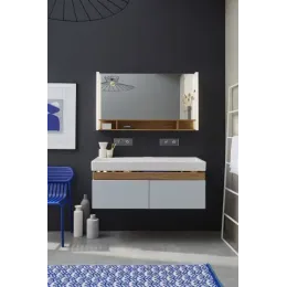 Модуль под раковину Terrace 120х48х38 см, белая глина сатин, верхний ящик из цельного дерева, система push-to-open EB1188-F84 Jacob Delafon