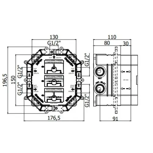 Встраиваемая часть смесителя Paffoni Compact box CPBOX001