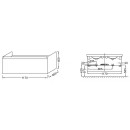 Модуль под раковину Odeon Up 117х48,5х45 см, серый антрацит EB887-N14 Jacob Delafon