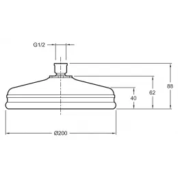 Лейка верхнего душа Katalyst поворотный, 20 см, round, без держателя E13692-CP Jacob Delafon