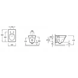 Подвесной унитаз Grands Boulevards 37х54 см, безободковый, без сиденья EDW102-00 Jacob Delafon