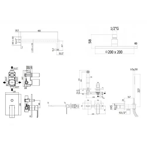 Комплект для душа PAFFONI Elle KITEL015CR105