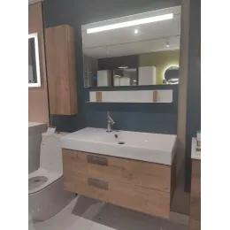 Комплект мебели для ванной Rythmik 100 см, арлингтонский дуб, +шкаф-колонна, выставочный образец, подвесной монтаж EB1304-E70+EXN112-Z-00+EB1058G-E70/У Jacob Delafon