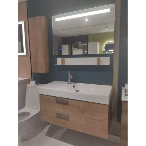 Комплект мебели для ванной Rythmik 100 см, арлингтонский дуб, +шкаф-колонна, выставочный образец, подвесной монтаж EB1304-E70+EXN112-Z-00+EB1058G-E70/У Jacob Delafon