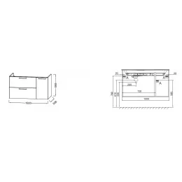 Модуль под раковину Odeon Rive Gauche 100х50,8х56,8 см, белый блестящий, ручки хром EB2544-R5-N18 Jacob Delafon