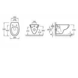Комплект с инсталляцией Patio безободковый, с микролифтом E70021-00+EDV102-00+E29025-NF+E29027-CP Jacob Delafon