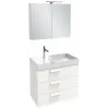 Комплект мебели для ванной Rythmik 80 см, белый блестящий лак, 3 ящика, 4 ящ. для хранения, с подсветкой, с подсветкой, подвесной монтаж EXO112-Z-00+EB1309-G1C+EB796RU-G1C Jacob Delafon