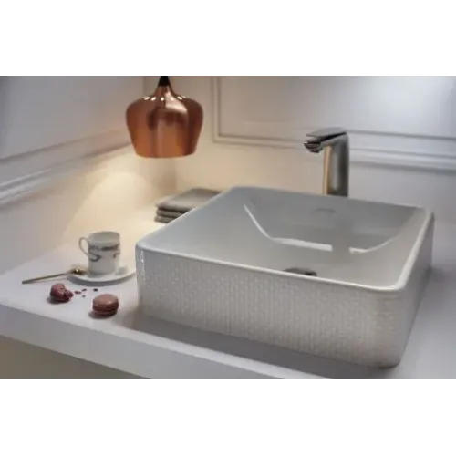 Накладная раковина Vox 40х40х13,5 см, матовая белая, санфарфор, с отв. под смеситель EVG102-HW1 Jacob Delafon