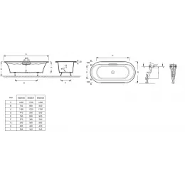 Чугунная ванна Volute 180х80 см, овальная, антискользящее покр. E6D038-00 Jacob Delafon