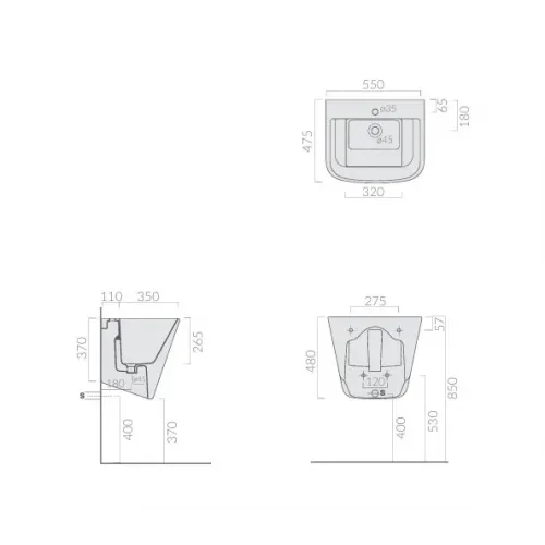Подвесная раковина Galassia Meg11 5482