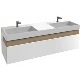 Модуль под раковину Terrace 150х48х38 см, 2 розетки, белый блестящий, верхний ящик из цельного дерева, система push-to-open EB1734RU-G1C Jacob Delafon