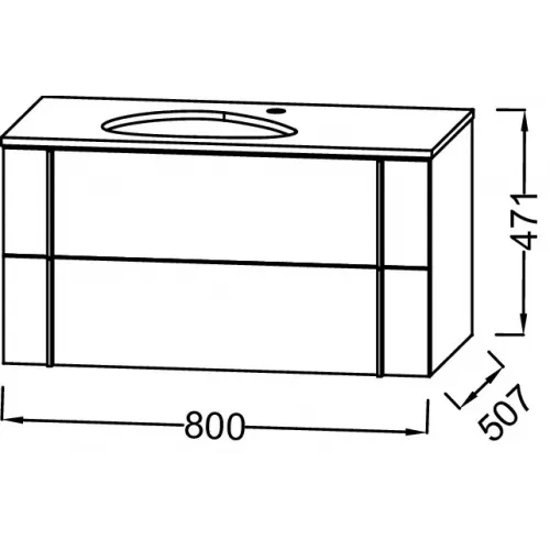 Модуль под раковину Nouvelle Vague 80х50,7х47,1 см, 2 ящика, фуксия глянцевый EB3039-441 Jacob Delafon